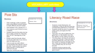 VOCABULARY activities
 