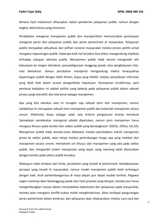 Reading Report Public Management And Administration