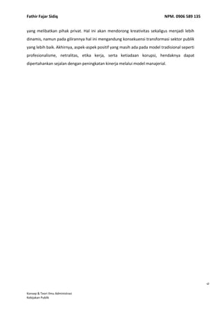 Reading Report Public Management And Administration