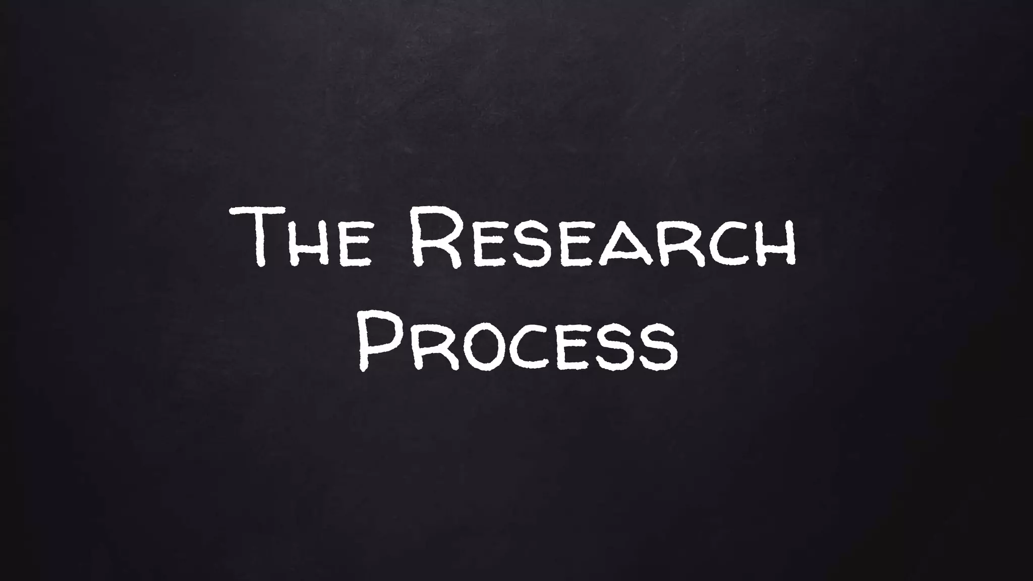 The Research
Process
 