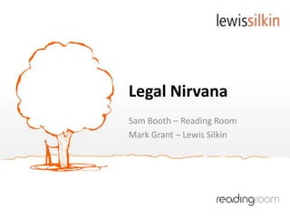 Legal Nirvana
Sam Booth – Reading Room
Mark Grant – Lewis Silkin
 