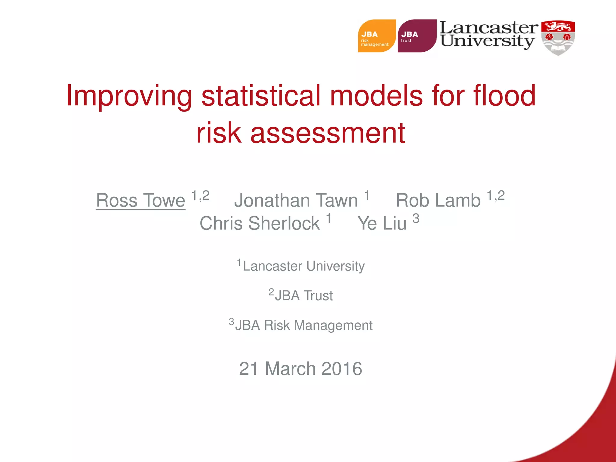 Improving statistical models for flood risk assessment | PDF