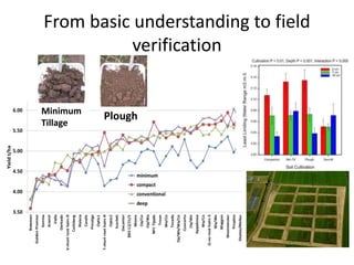From basic understanding to field
verification
Minimum
Tillage
Plough
 