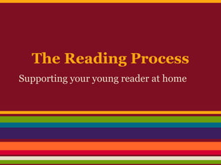 The Reading Process 
Supporting your young reader at home 
 