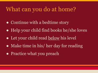 Reading session for parents of young readers | PPTX