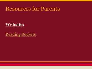 Reading session for parents of young readers | PPTX
