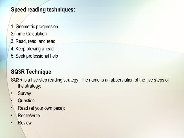 define speed reading method