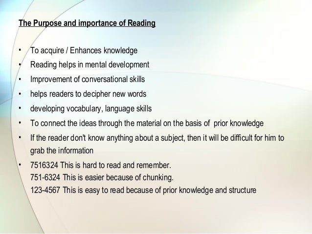 Importance of reading essay