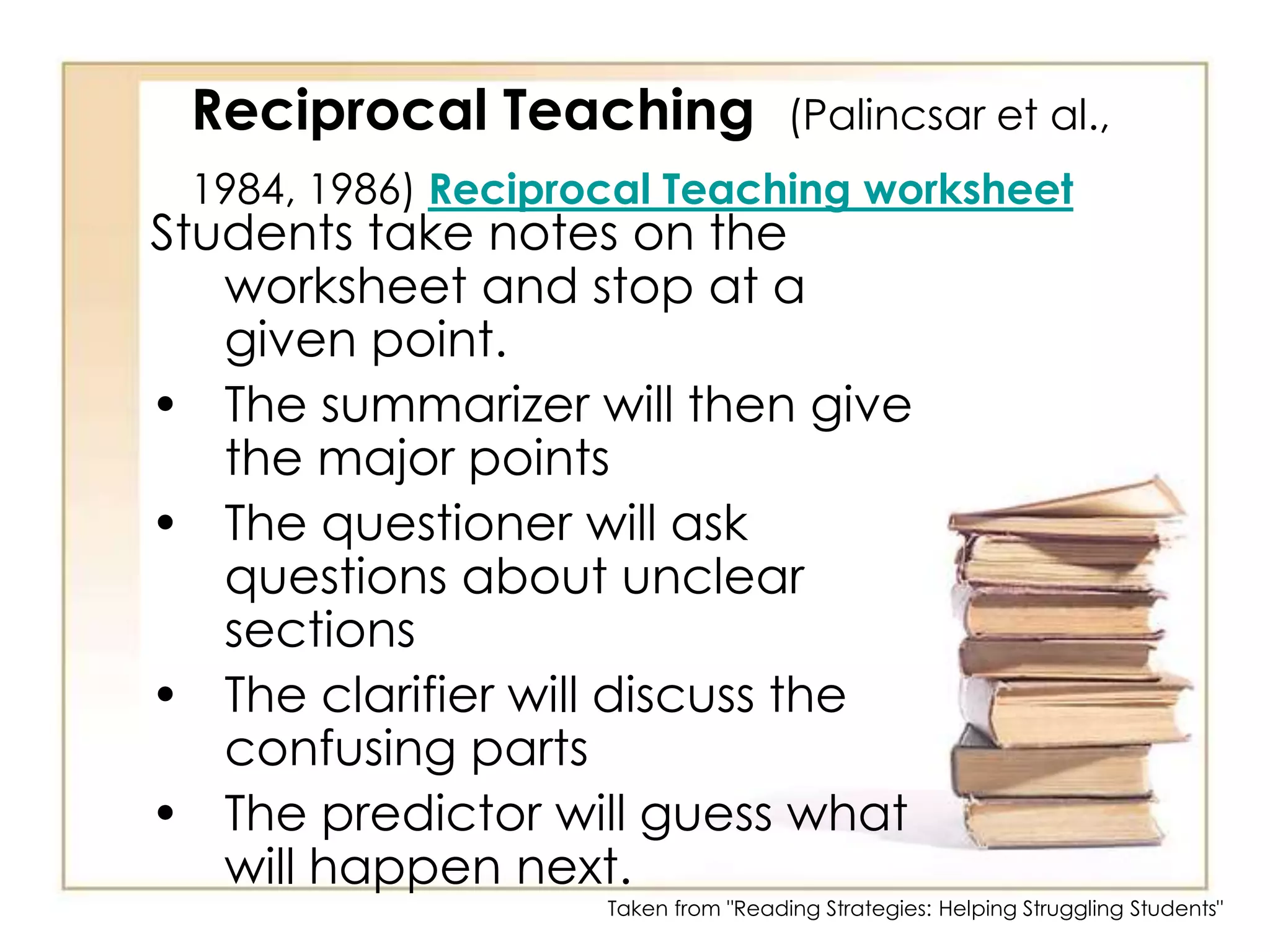 2 Column Notes(Dr. Sharon H. Faber, 2006, based on Cornell Note Taking System)2 Column Notes can be made with:Main idea – headings – details – explanationsCause – effectVocabulary – definitionsQuestions – answersFacts – opinionsPredications – outcomes2-Column Notescan be downloaded from Literacy Off Ramp.Taken from "Reading Strategies: Helping Struggling Students"
