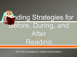  
Non-fiction strategies for middle school students
 