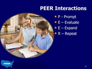 PEER Interactions P - Prompt E – Evaluate E – Expand R – Repeat  