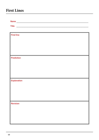 68
First line
Prediction
Explanation
Revision
Name
Title
First Lines
 