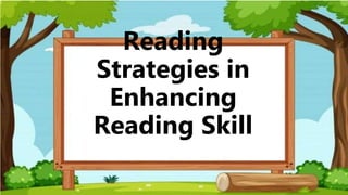 Reading
Strategies in
Enhancing
Reading Skill
 