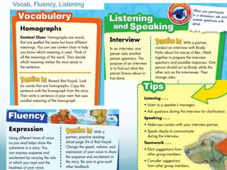 Vocab, Fluency, Listening
 