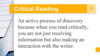 Reading text critically | PPTX