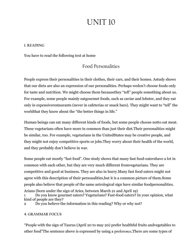 Reading text for senior high school students PDF