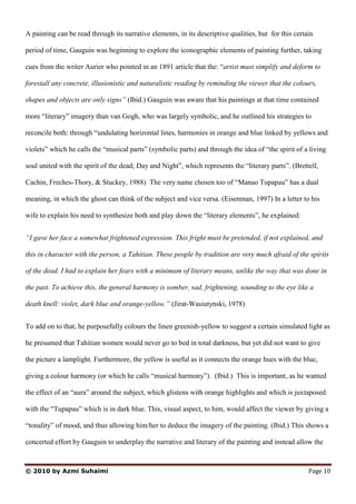 Reading Visual Images: Post-Impressionism & Gauguin | PDF