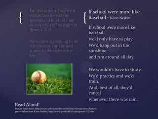 For this activity I want the entire class to read the passage out loud- as loud as you can. On the count of three: 1  2  3!