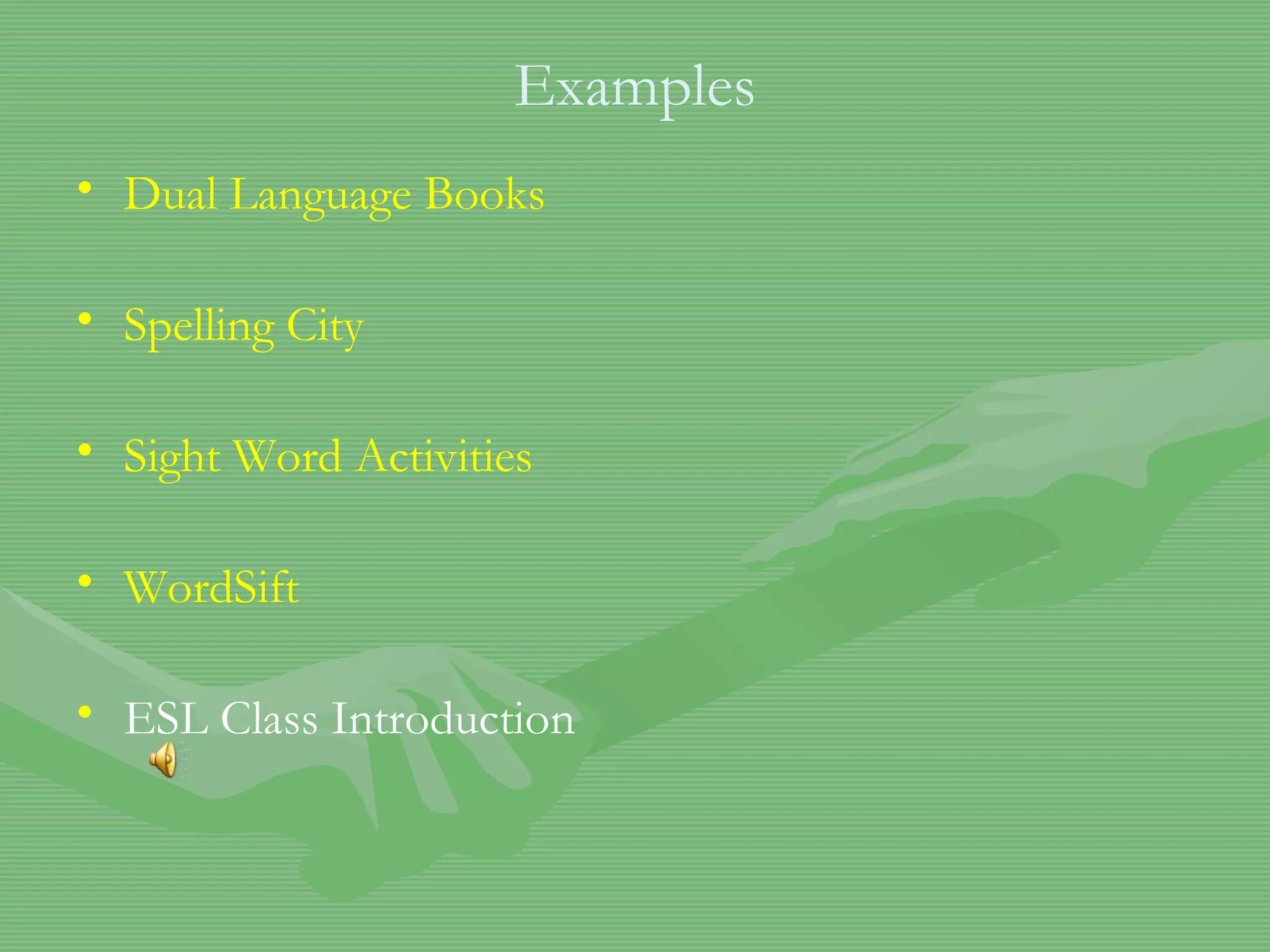 Examples Dual Language Books Spelling City Sight Word Activities WordSift ESL Class Introduction 