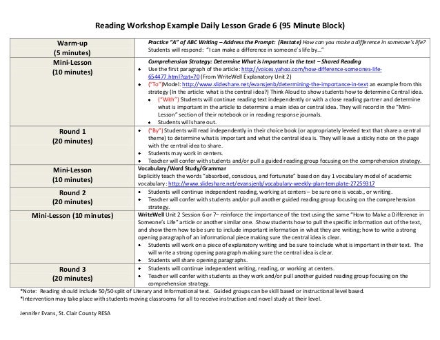mini lesson template