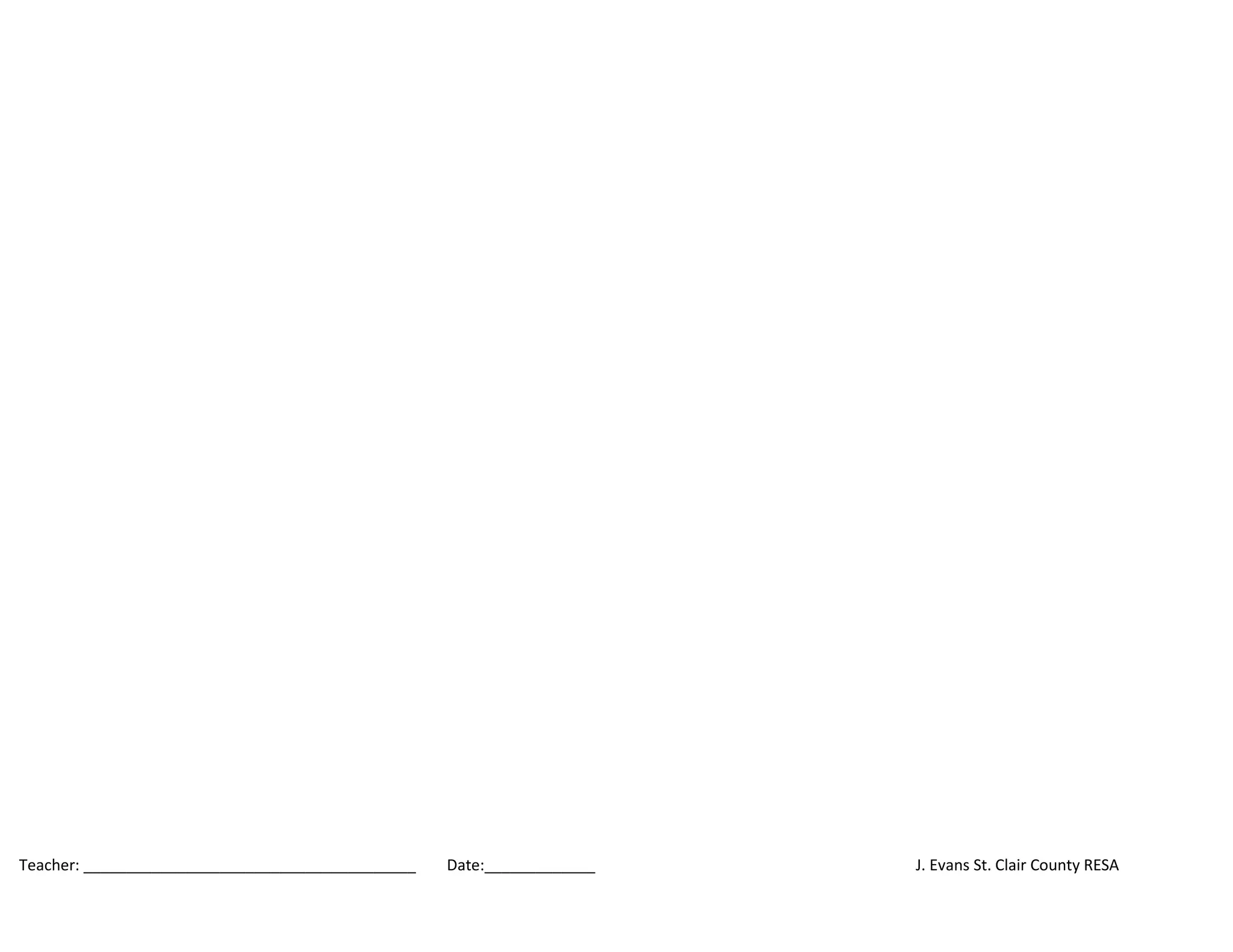 Teacher: _______________________________________ Date:_____________ J. Evans St. Clair County RESA
 