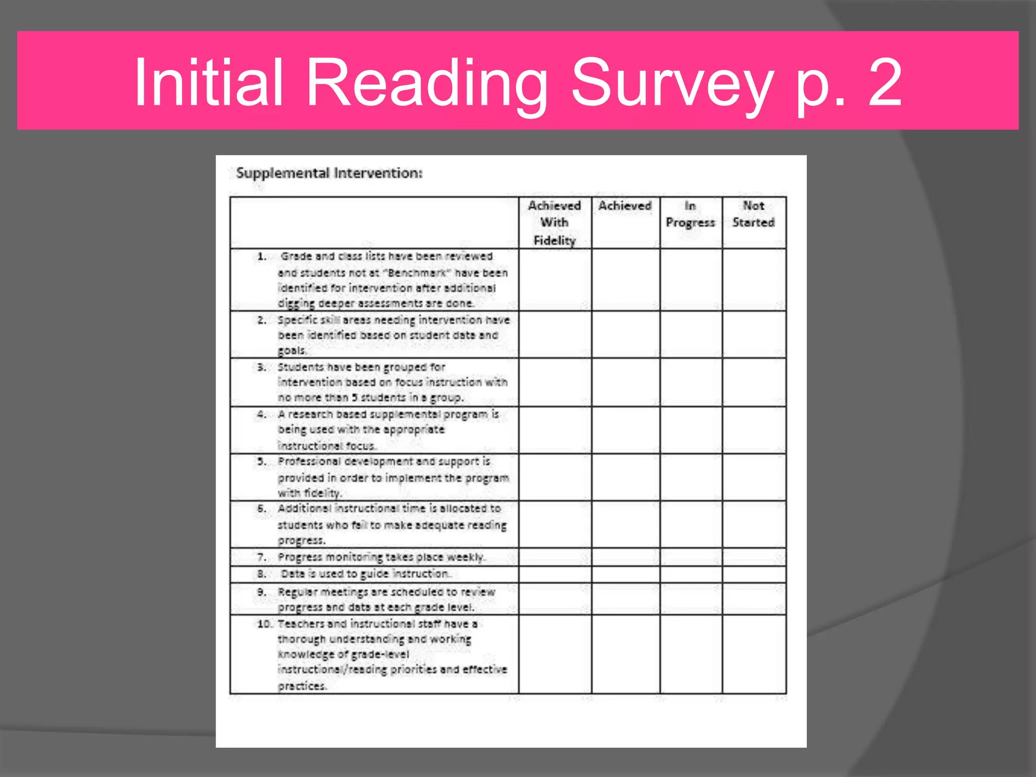 Initial Reading Survey p. 2

 