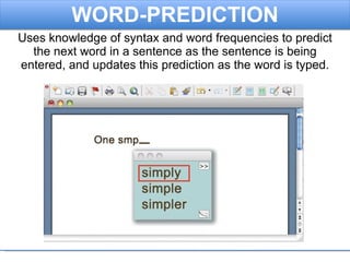 Word Prediction Examples Assistive Technology Reading and Writing Tools | PPT