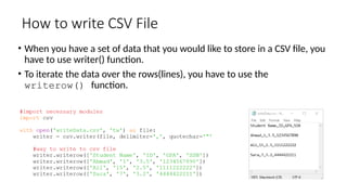 ReadingWriting_CSV_files.pptx sjdjs sjbjs sjnd | PPT