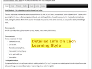 Detailed Info On Each Learning Style