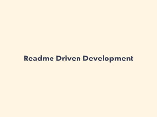 Readme driven development | PDF
