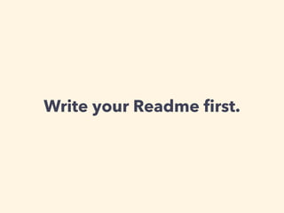 Readme driven development | PDF