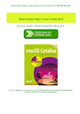 {Read Online} Macos in Easy Steps: Covers Version 10.15 $READ$ EBOOK
Macos in Easy Steps: Covers Version 10.15
Read book, {Kindle}, DOWNLOAD EBOOK, PDF, B.O.O.K.
R.E.A.D. [BOOK], {epub download}, P.D.F. FREE DOWNLOAD, DOWNLOAD EBOOK PDF
KINDLE, DOWNLOAD EBOOK PDF KINDLE
 