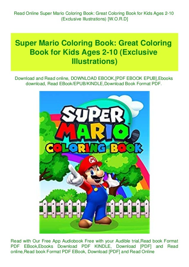 Download Read Online Super Mario Coloring Book Great Coloring Book For Kids Ag