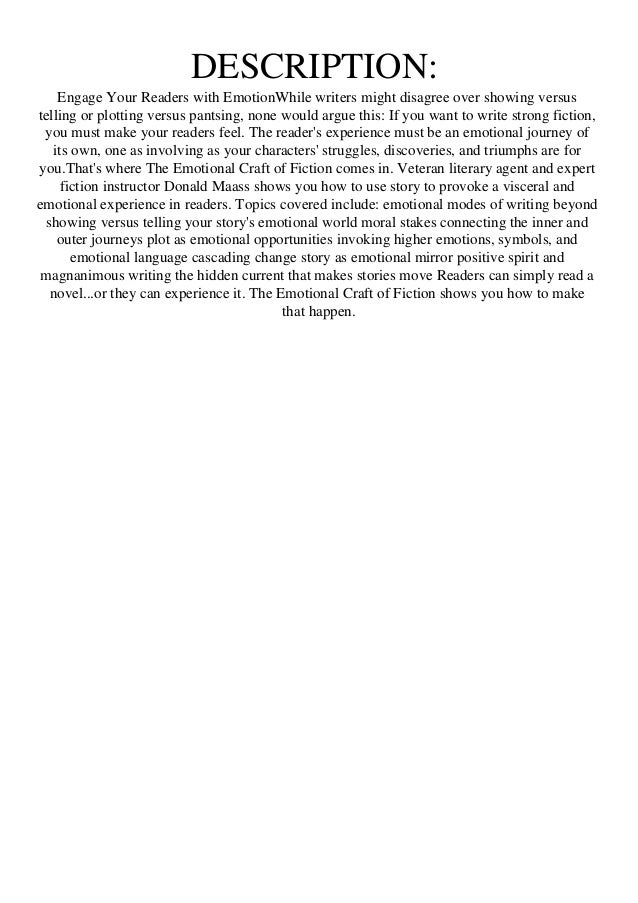 Readonline The Emotional Craft Of Fiction How To Write With Emotional