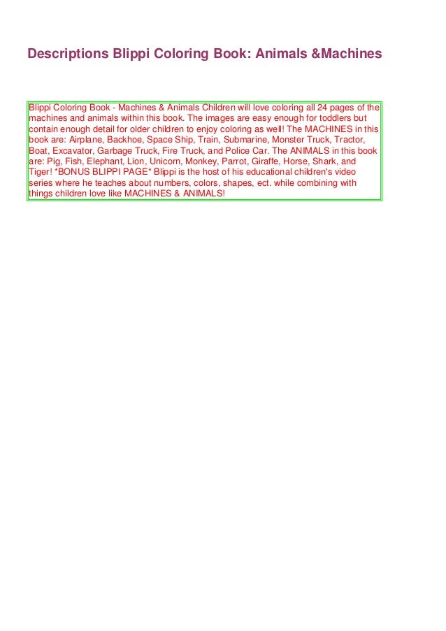 ReadPDFBlippi Coloring Book: Animals & Machines#FullOnine|By-Blippi