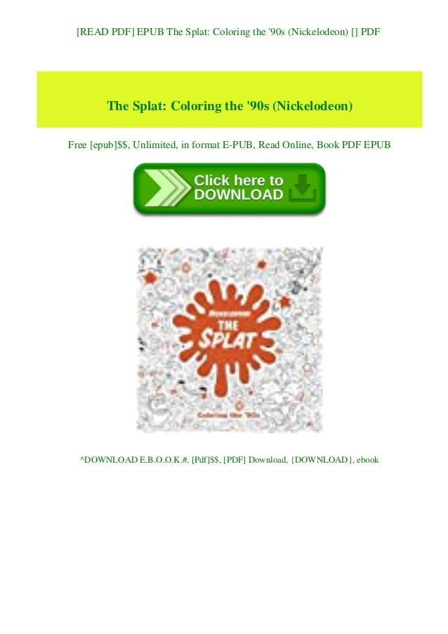 Download Read Pdf Epub The Splat Coloring The 90s Nickelodeon Downloadpd