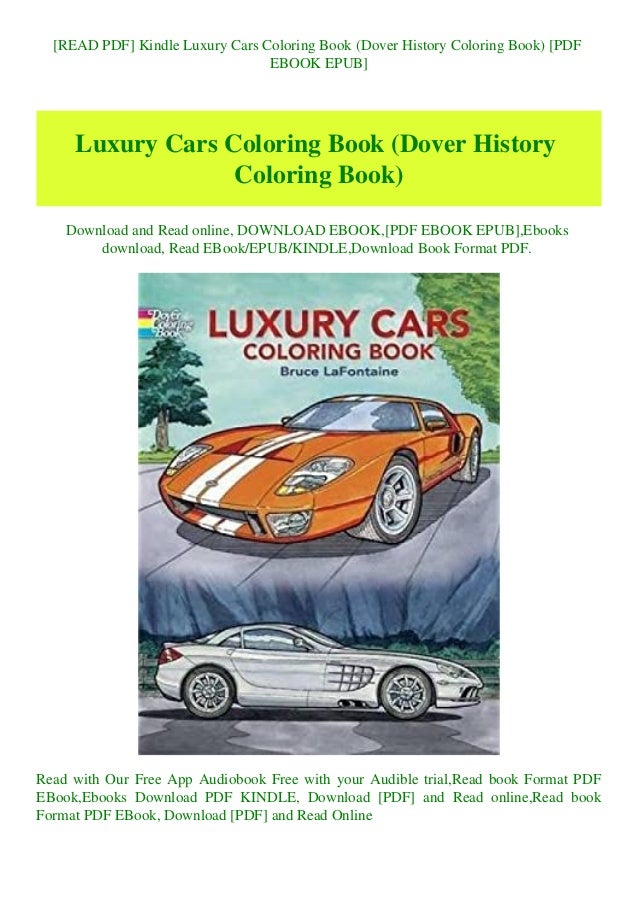 Download Read Pdf Kindle Luxury Cars Coloring Book Dover History Coloring B