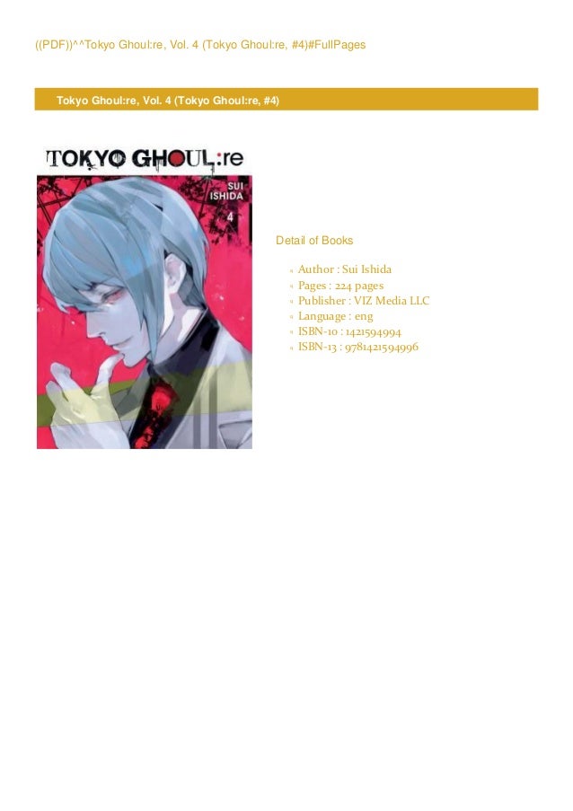 Readpdftokyo Ghoul Re Vol 4 Tokyo Ghoul Re 4 Fullacces