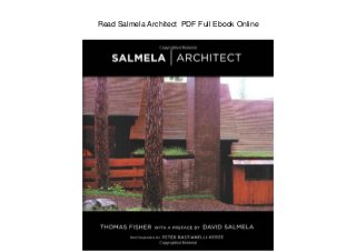 Read Salmela Architect PDF Full Ebook Online
 