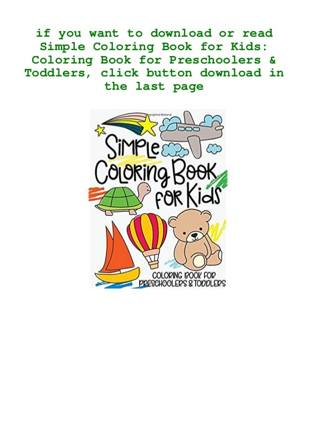 Download Read Simple Coloring Book For Kids Coloring Book For Preschoolers T