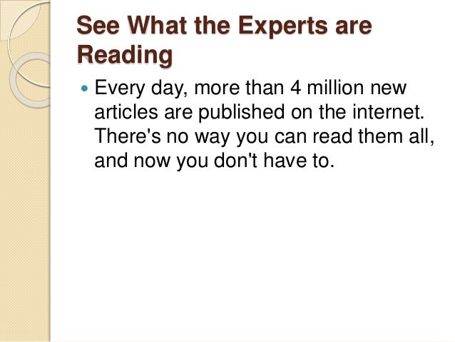 Read the best articles, not every article