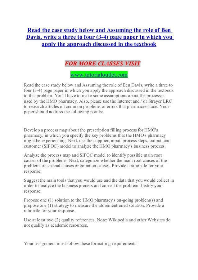 Read The Case Study Below And Assuming The Role Of Ben Davis Experien