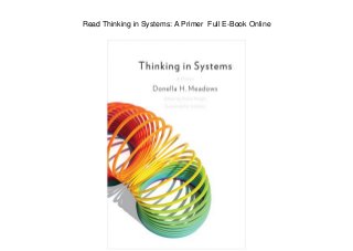 Read Thinking in Systems: A Primer Full E-Book Online
 
