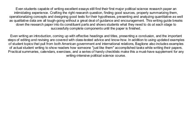 writing a research paper in political science lisa baglione pdf