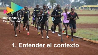 Buscando y
Escuchando
1. Entender el contexto
 