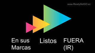En sus
Marcas
Listos FUERA
(IR)
www.ReadySetGO.ec
 