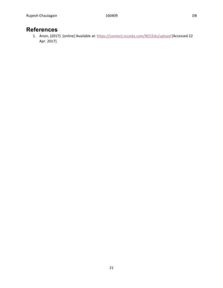 Rupesh Chaulagain 160409 DB
21
References
1. Anon, (2017). [online] Available at: https://connect.nccedu.com/NCCEdu/upload [Accessed 22
Apr. 2017].
 