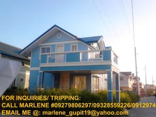 FOR INQUIRIES/ TRIPPING:
CALL MARLENE #09279806297/09328559226/09129741
EMAIL ME @: marlene_gupit19@yahoo.com
 