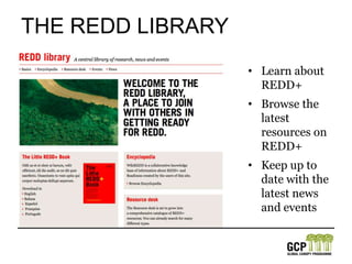 The REDD LibraryLearn about REDD+Browse the latest resources on REDD+Keep up to date with the latest news and events