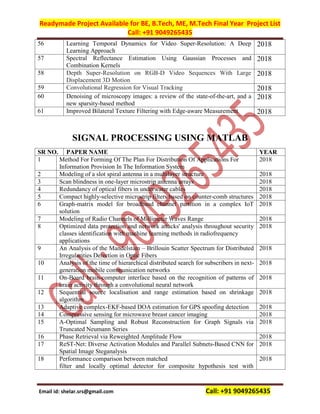 Readymade project available for be b tech me mtech final year project ...
